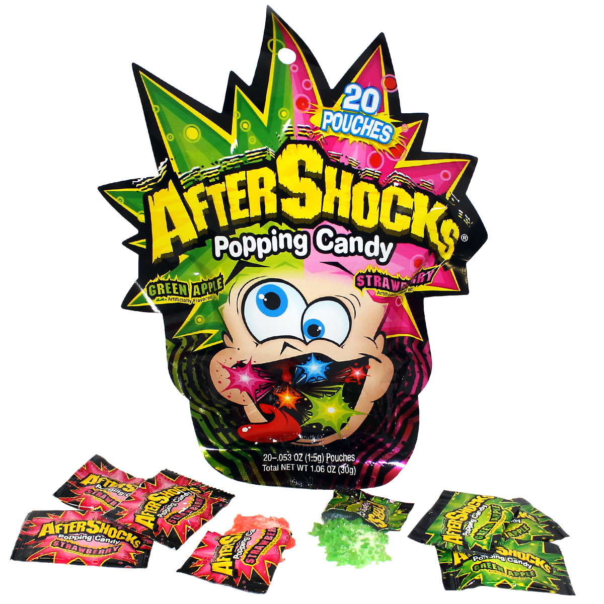 Aftershock Popping Candy Tongue Coloring 4 Flavors